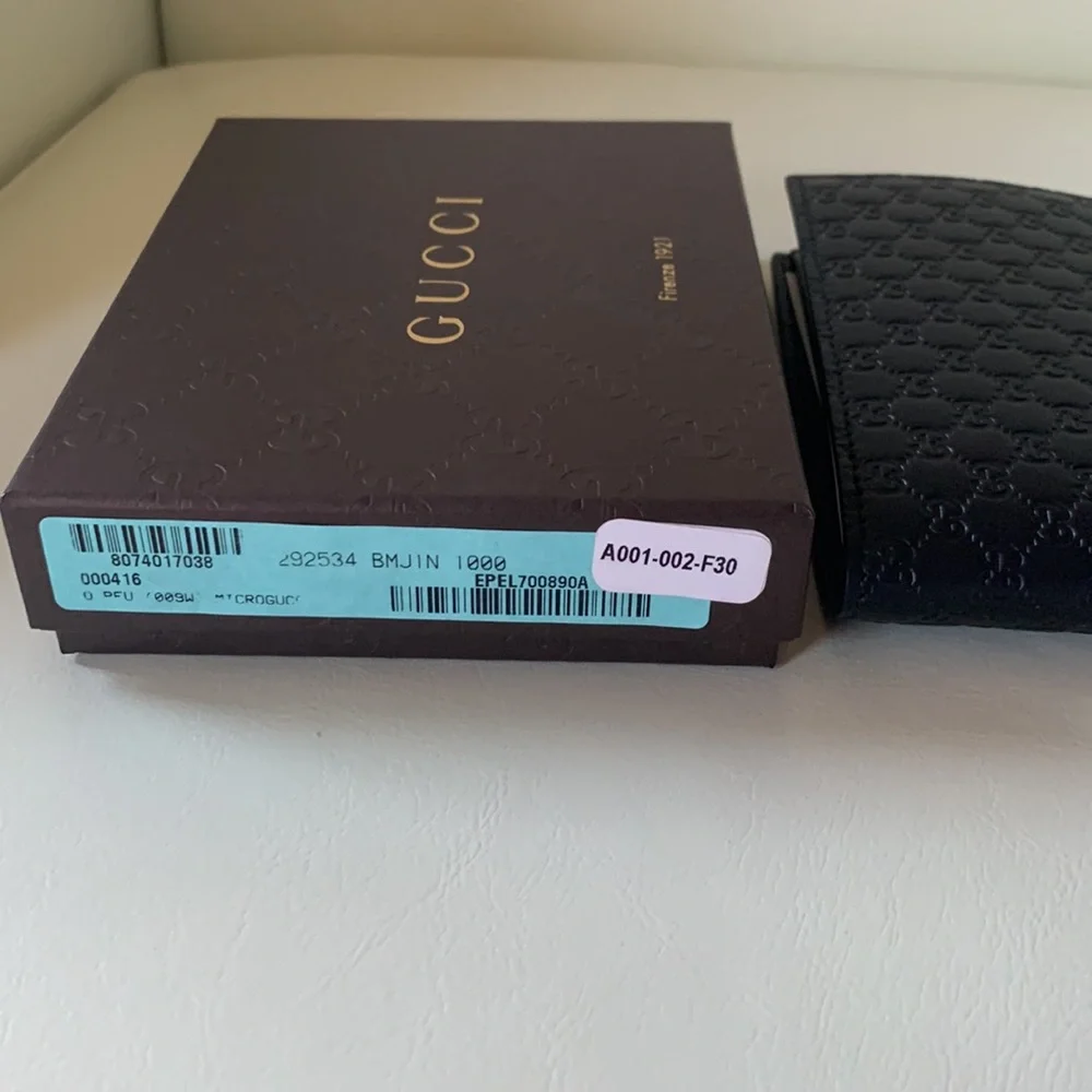 New Gucci GG Monogram Leather Wallet